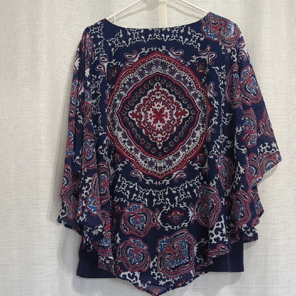 Westport 1962 Navy Paisley Women's Top 2x Lightweight - Picture 11 of 12